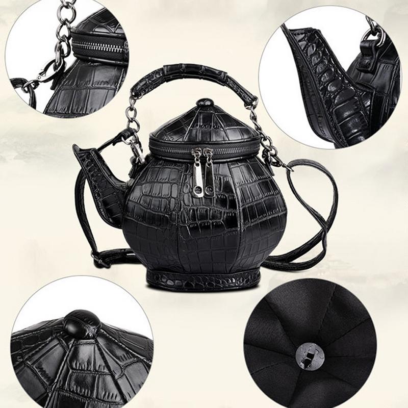 Black 3D Teapot Bag