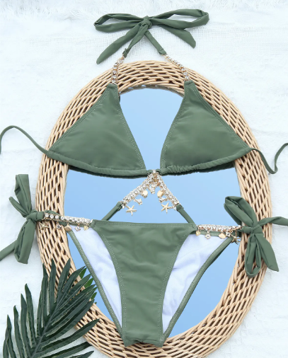 Rhinestone Detail Bikini