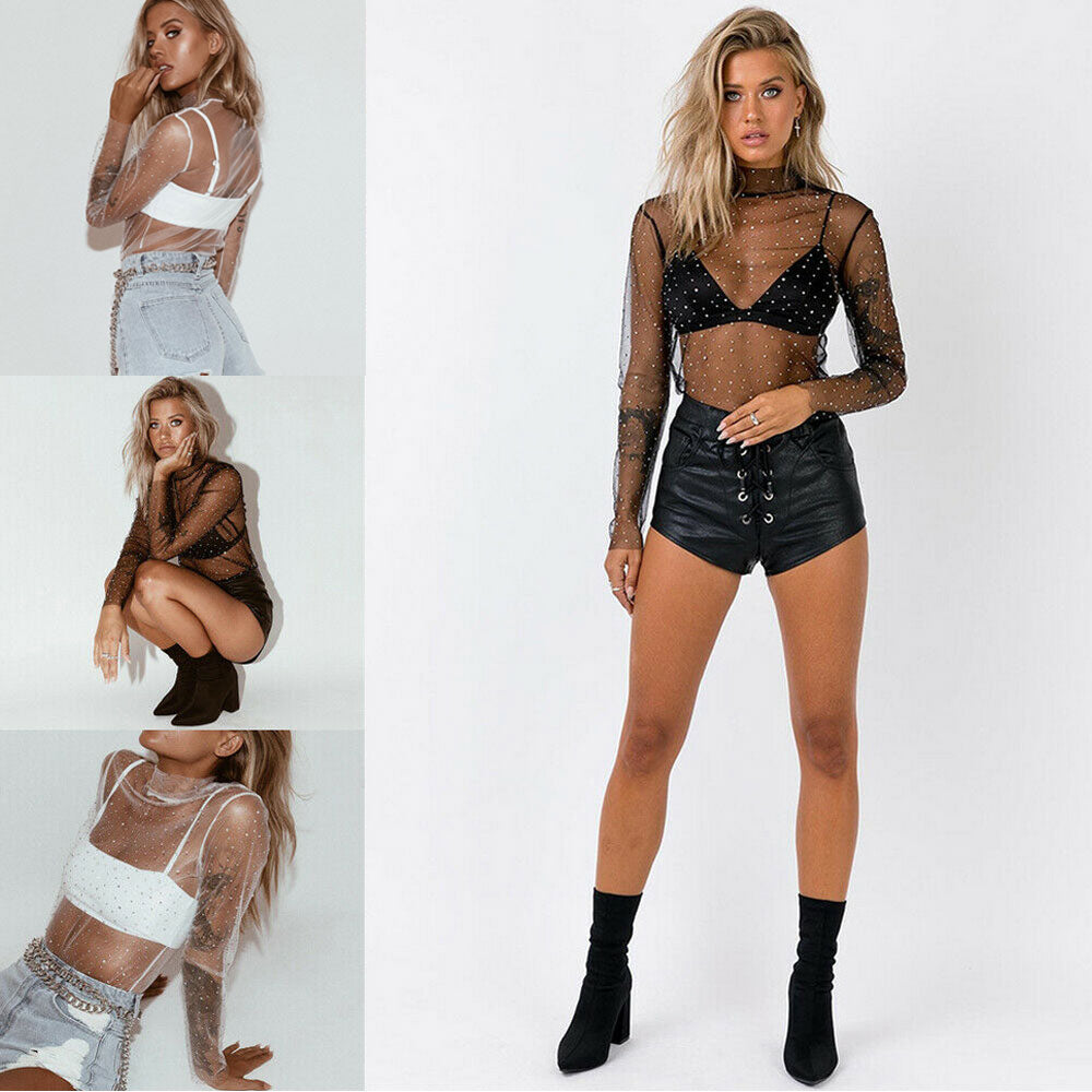 Sequined Mesh Top