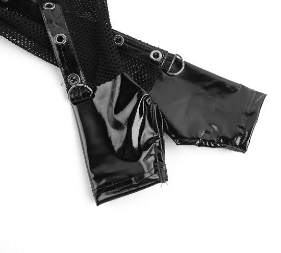 Black Pentagram Fishnet Zip Up Shrug