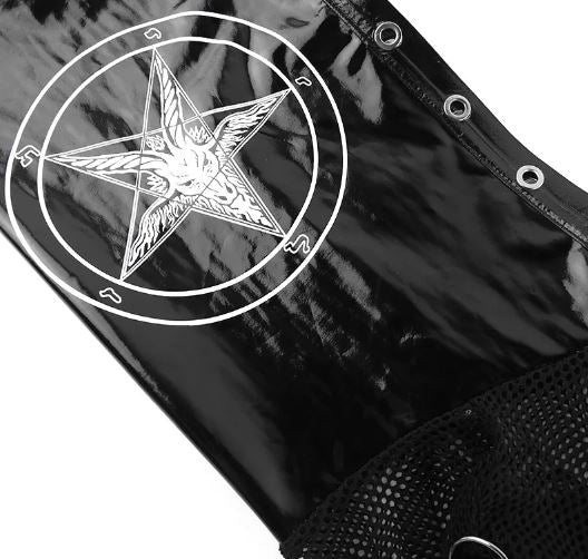 Black Pentagram Fishnet Zip Up Shrug