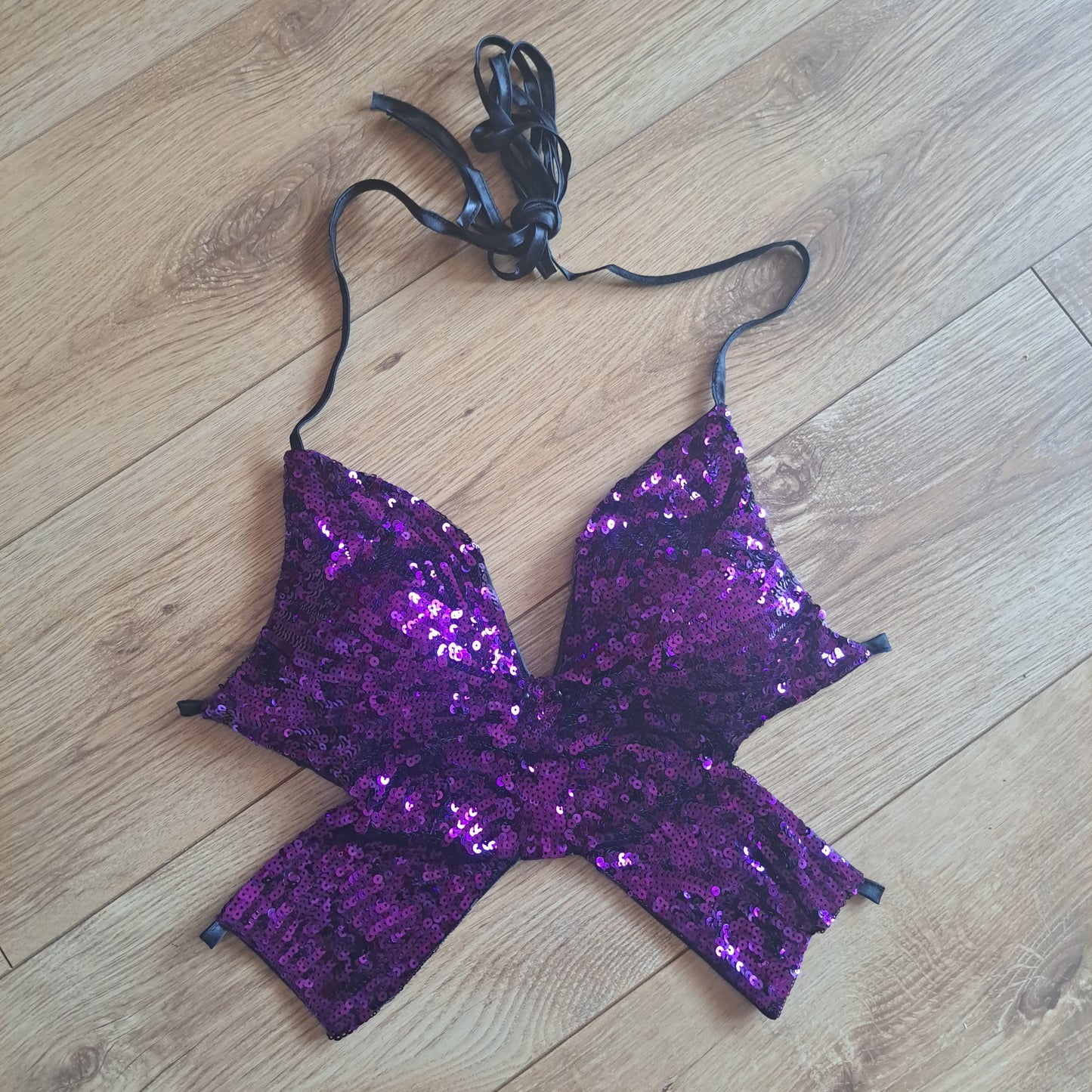 Butterfly Sequin Crop Top