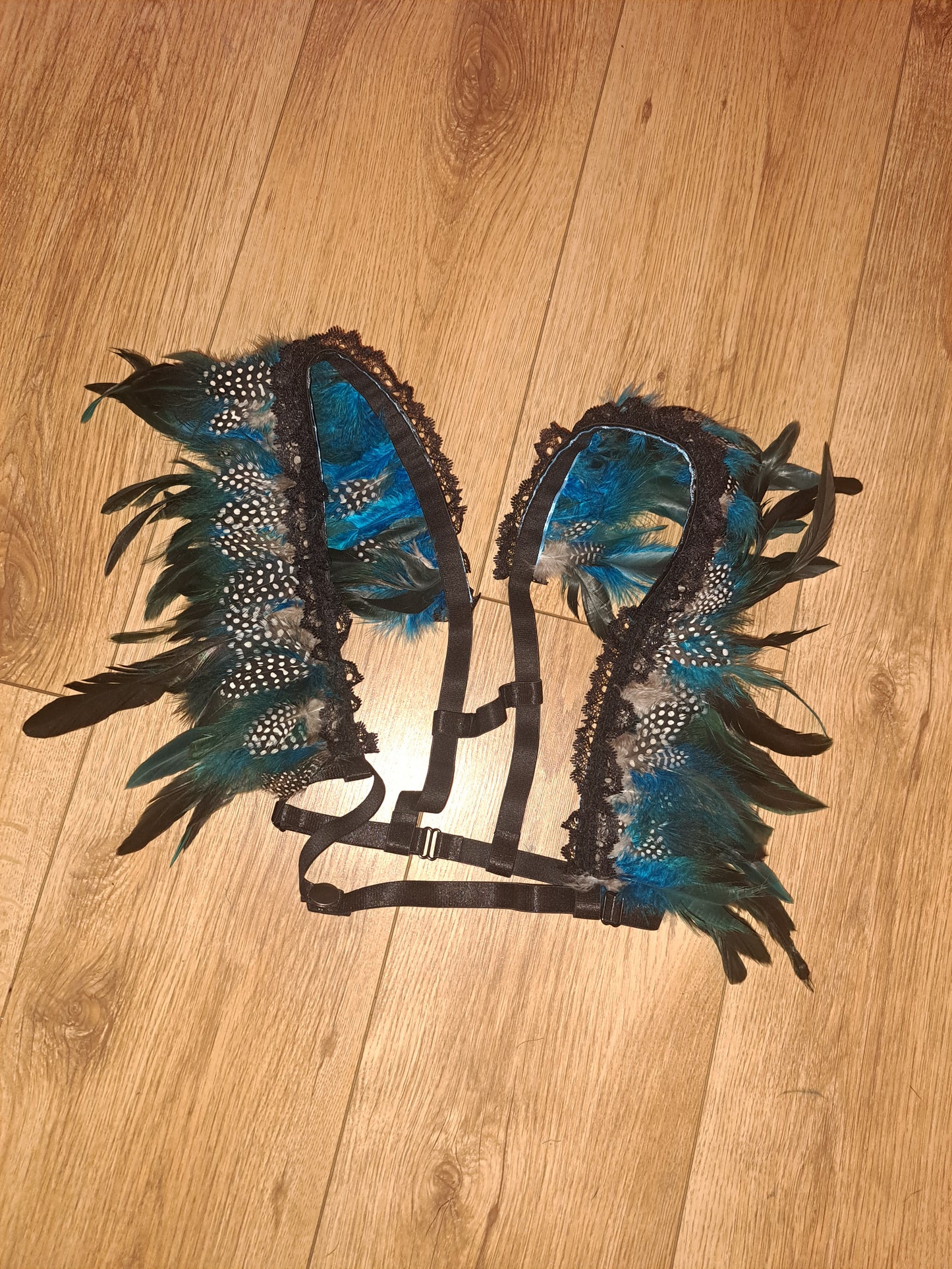 Feather Epaulette Harness & Skirt Set