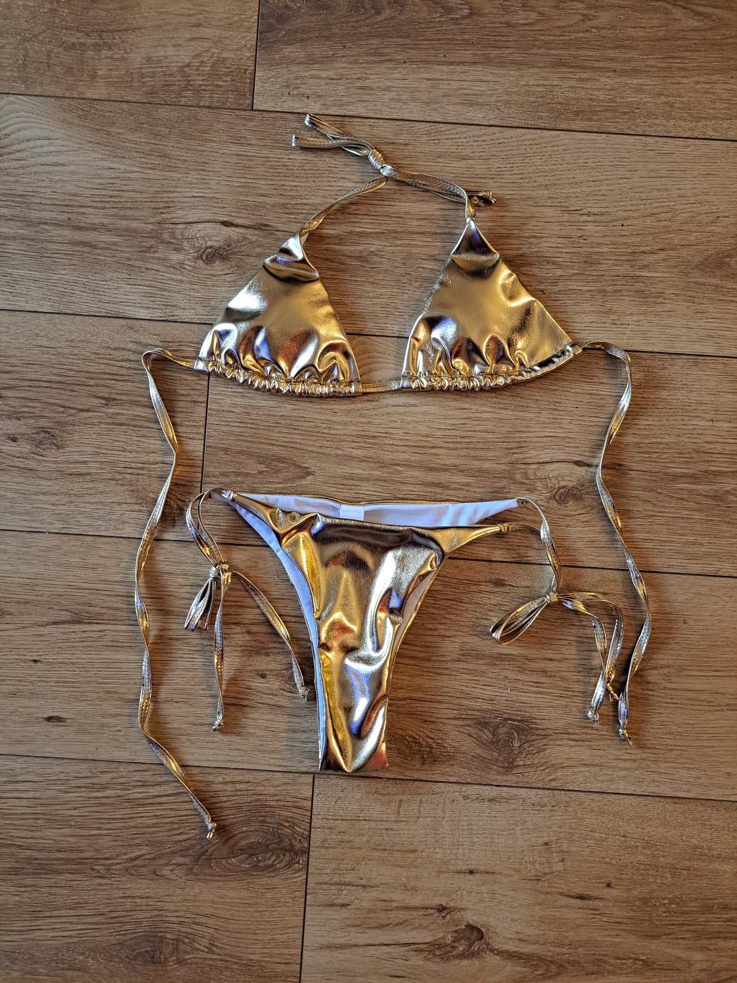 Metallic Triangle Brazilian Bikini