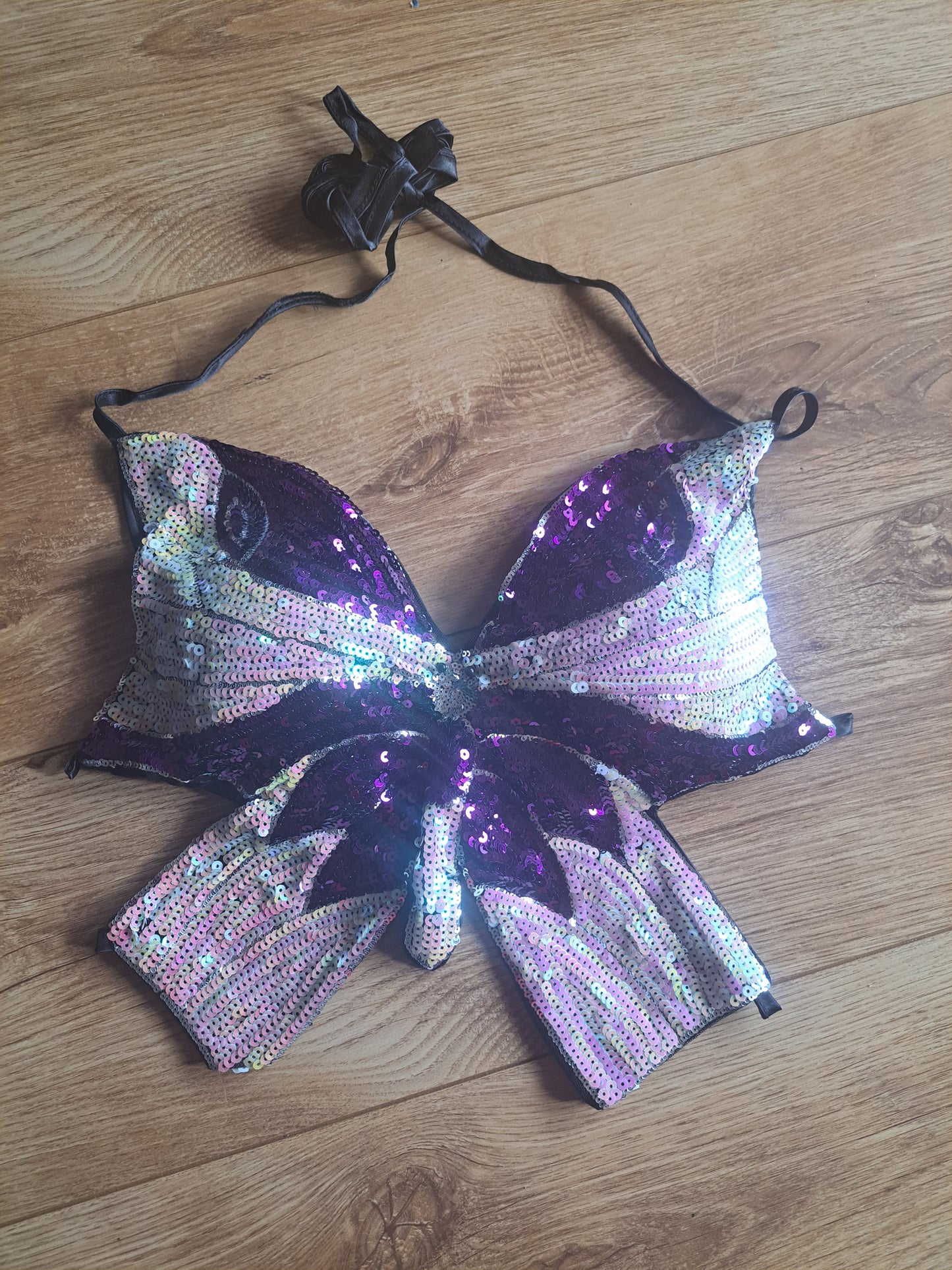 Butterfly Sequin Crop Top