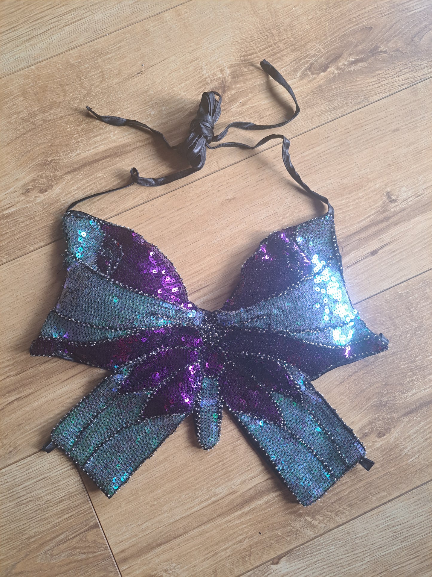 Butterfly Sequin Crop Top