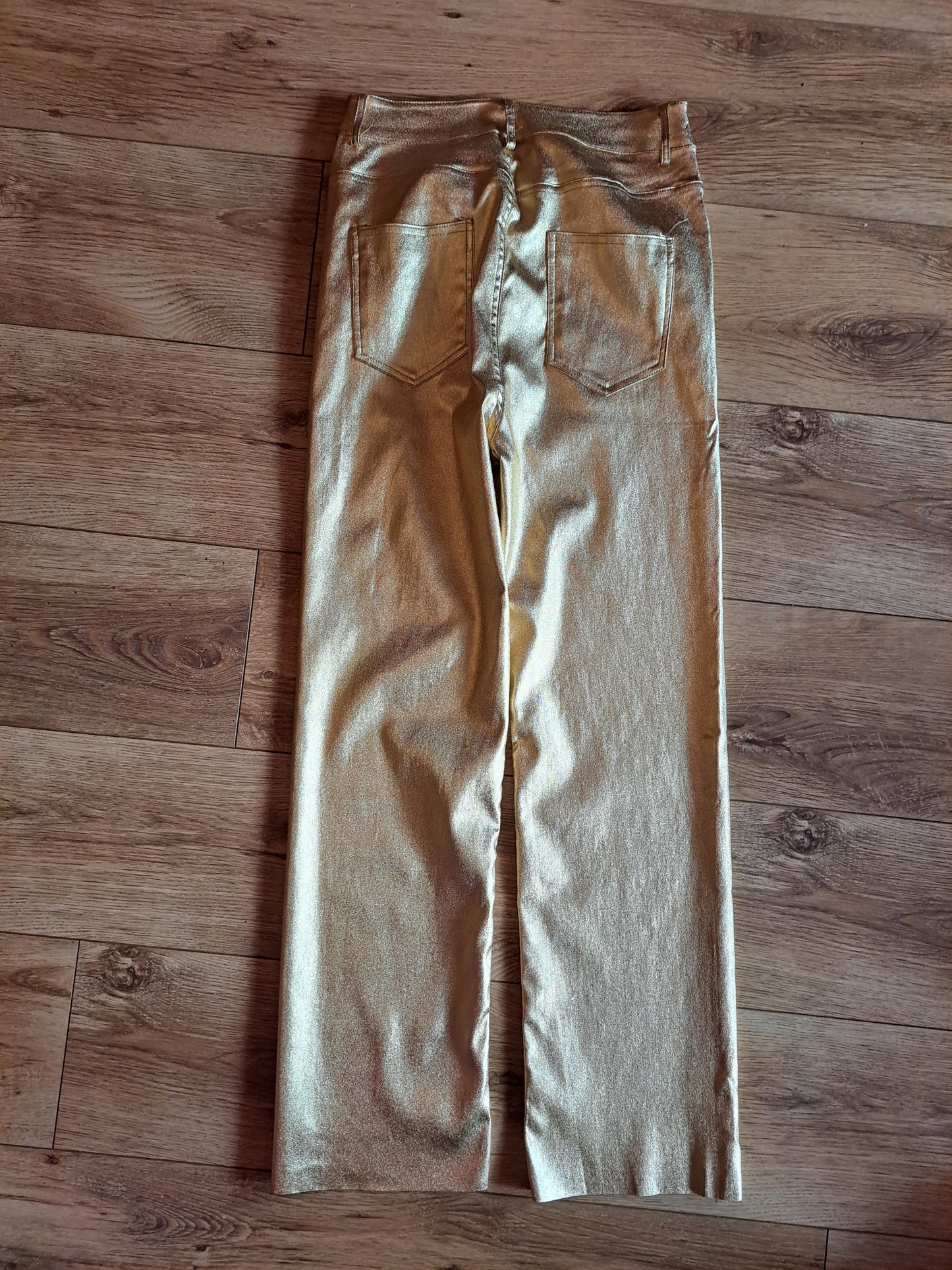 Metallic Straight Leg Trousers