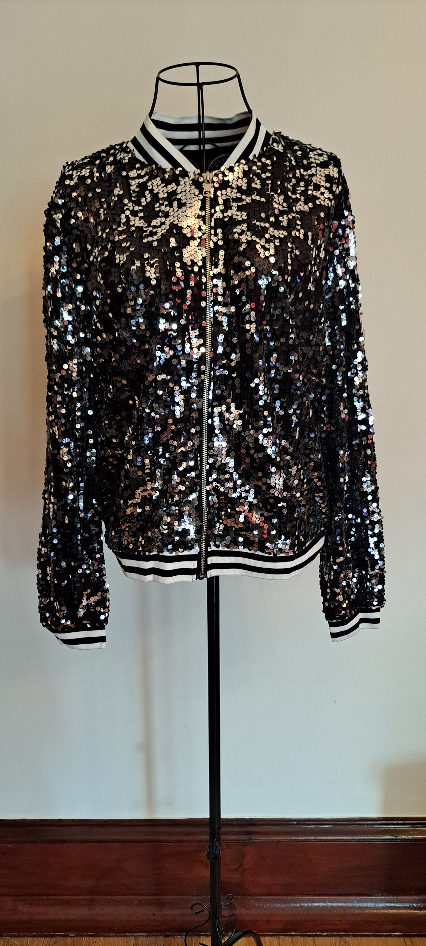 Sequin Glitter Bomber Jacket