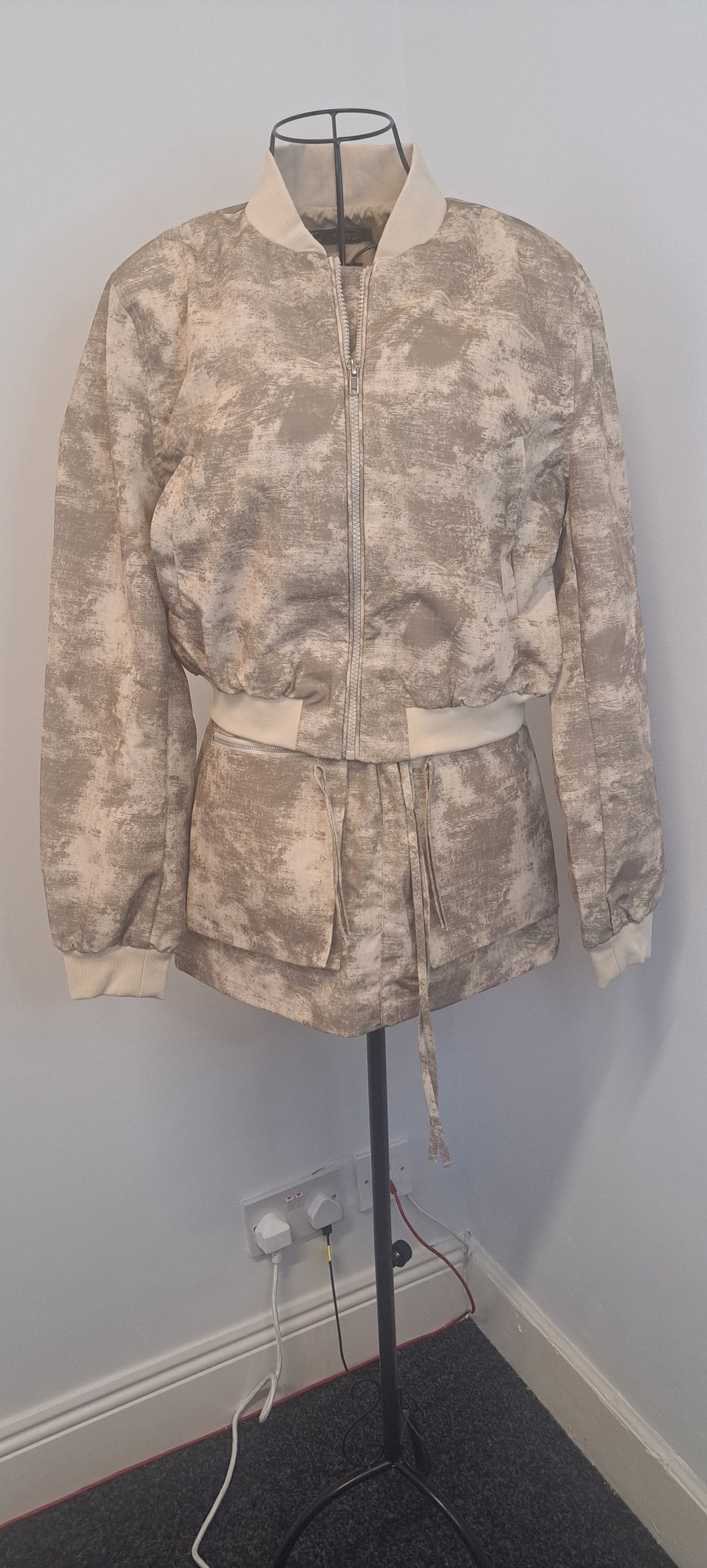 Camouflage Bomber Jacket & Utility Skirt 2 Piece Set