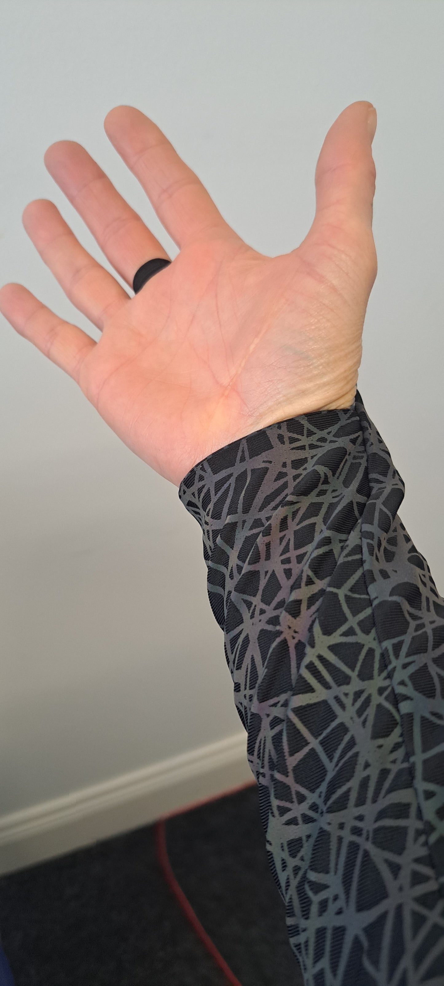 Reflective Long Sleeve Fingerless Gloves