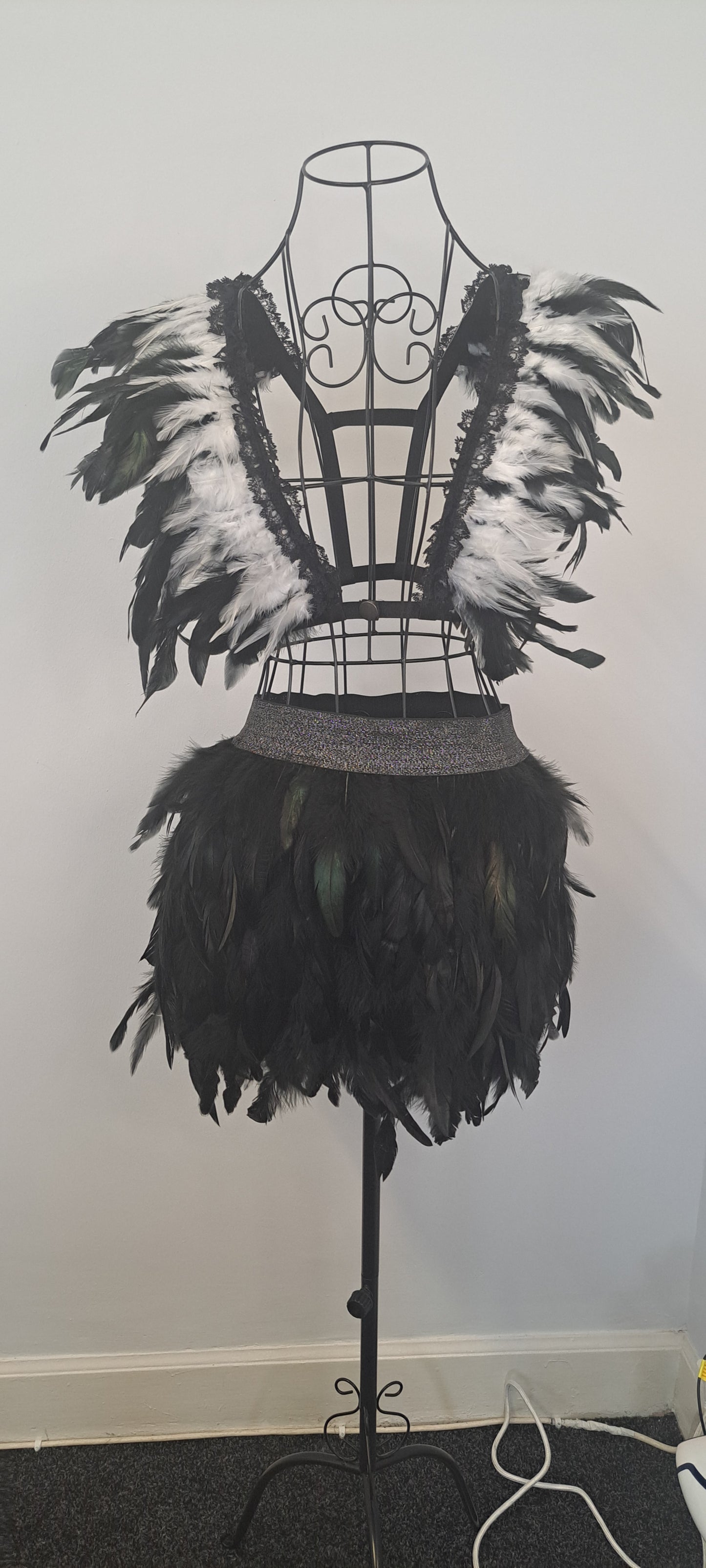 Feather Epaulette Harness & Skirt Set