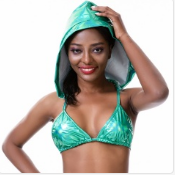 Metallic Hooded Bikini Bra