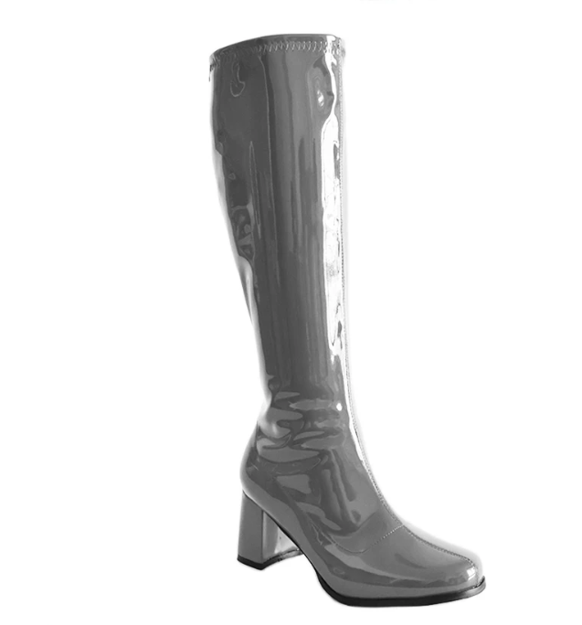 White patent gogo boots shops