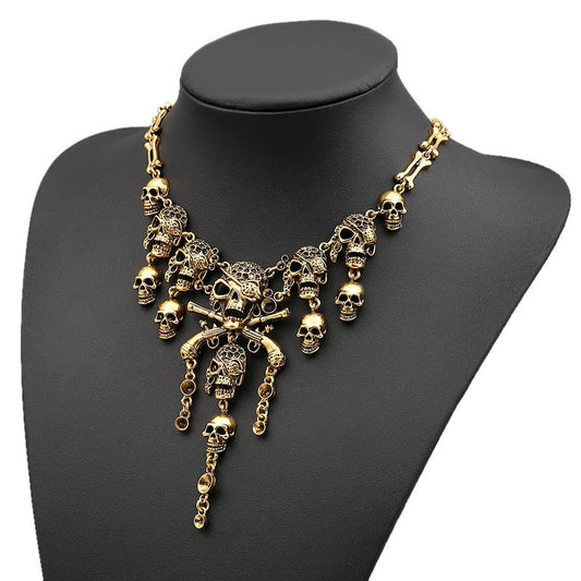 Steampunk Pirate Skeleton Necklace