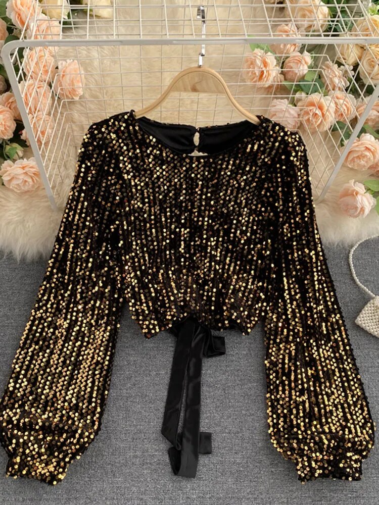 Long sequin tops best sale