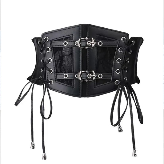 Black Steampunk Decorative Corset Belt