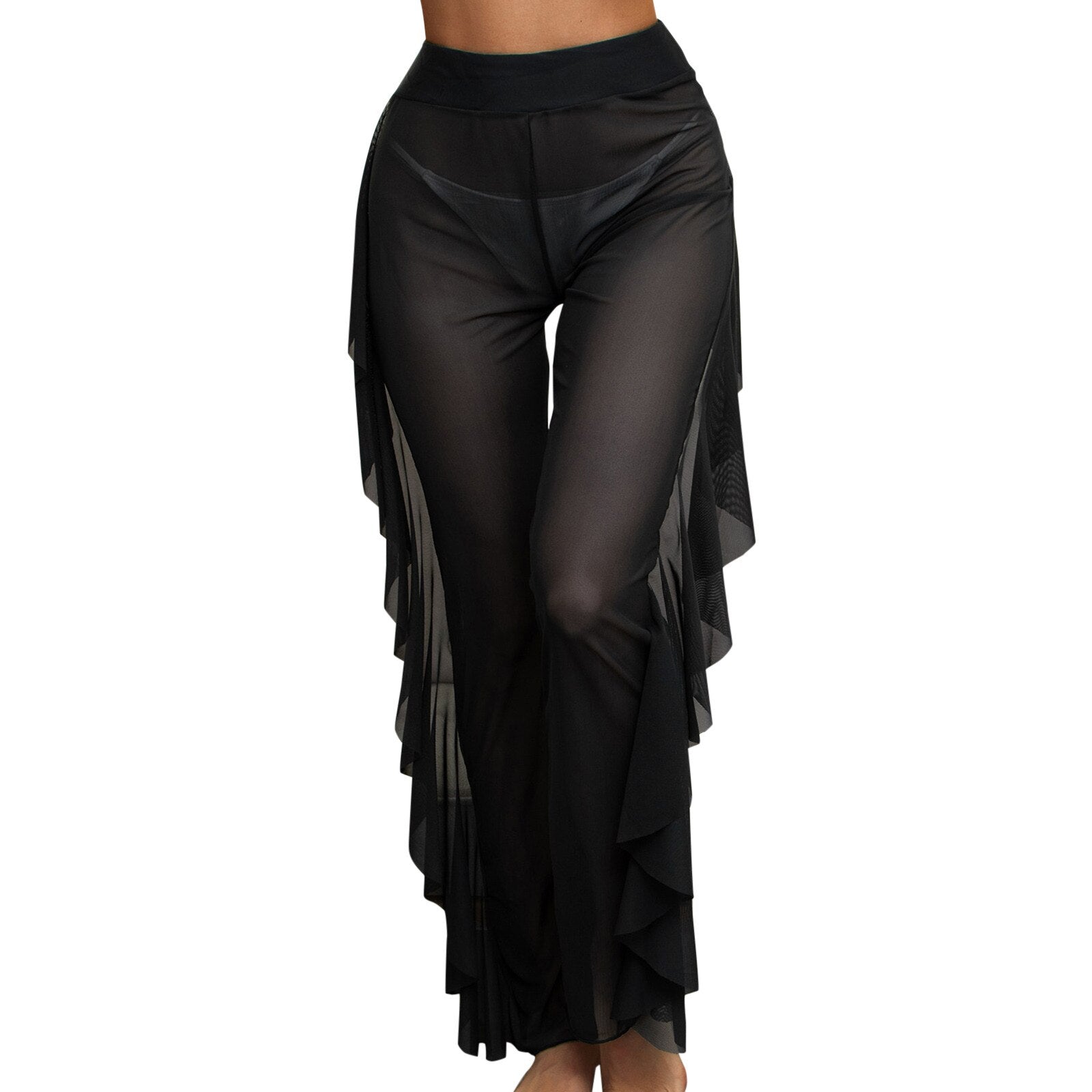 Petite Mesh Ruffle Beach Cover Up Pants Festival Heaven