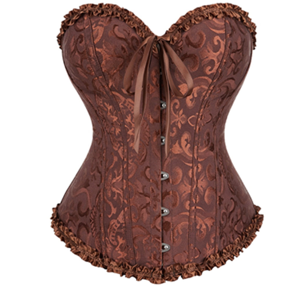 Brocade Print Sateen Corset