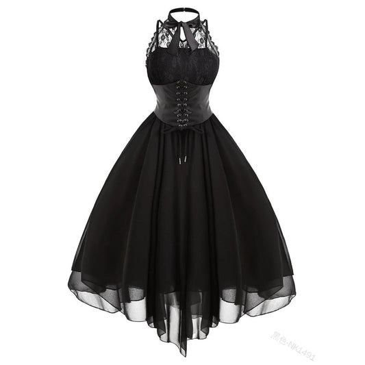 Vintage Goth Corset Swing Dress