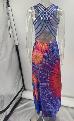 Tie Dye Hippie Maxi Dress