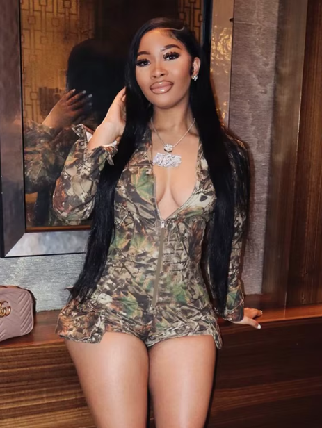 Camouflage Print Cargo Romper Playsuit