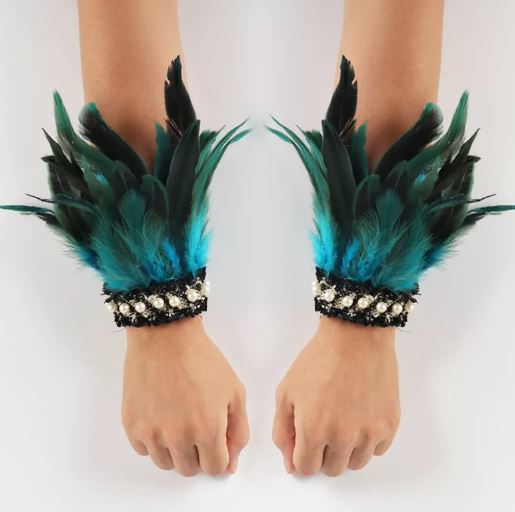 Decorative Feather Wrist Cuffs