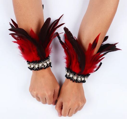 Decorative Feather Wrist Cuffs
