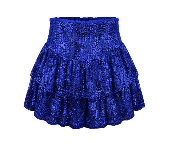 Sequin Tiered Ruffle Rara Skirt