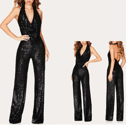 Glitter plunge jumpsuit online