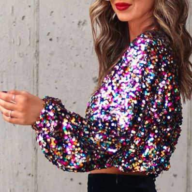 Multi coloured sequin top hotsell