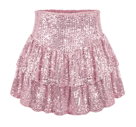 Sequin Tiered Ruffle Rara Skirt