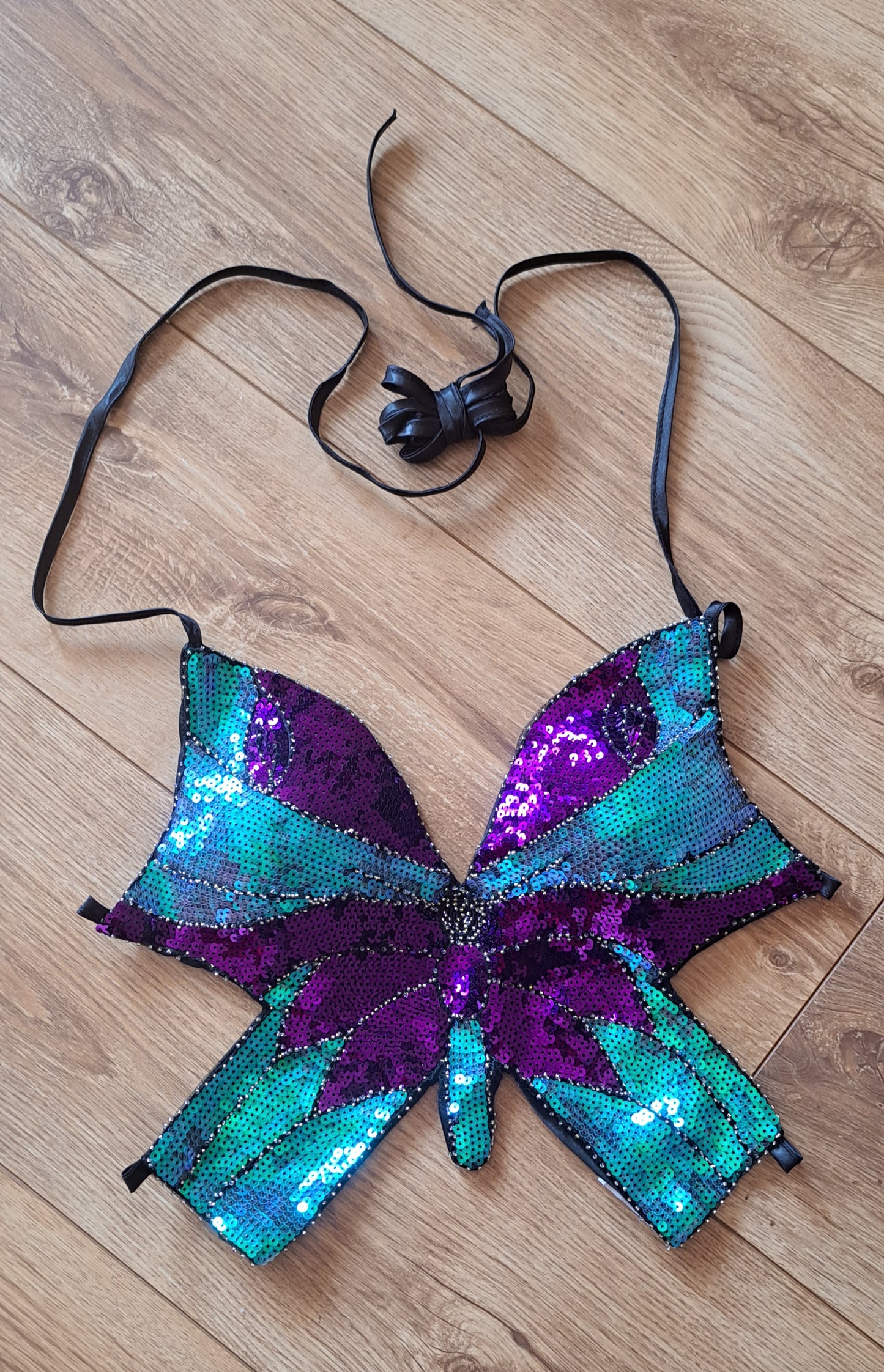 Butterfly Sequin Crop Top