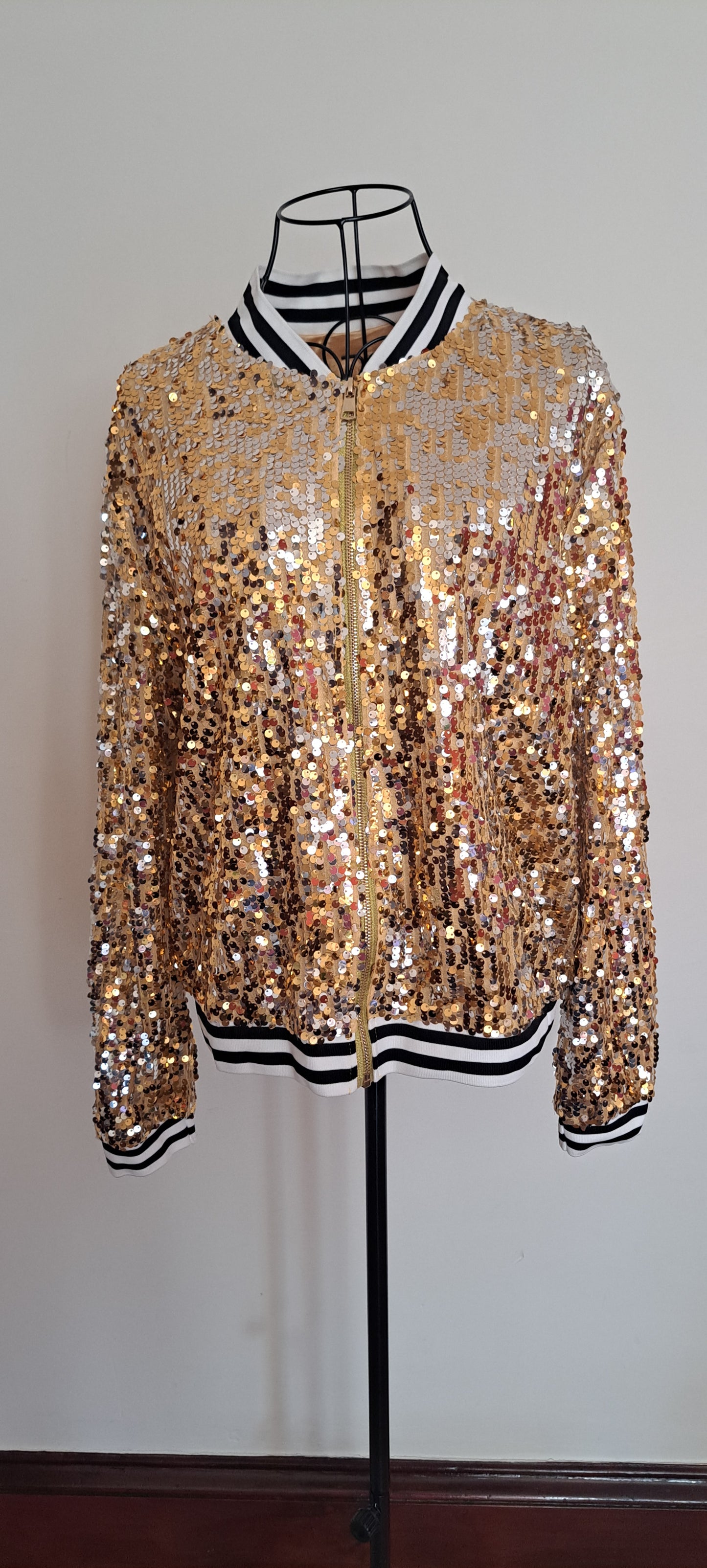 Sequin Glitter Bomber Jacket