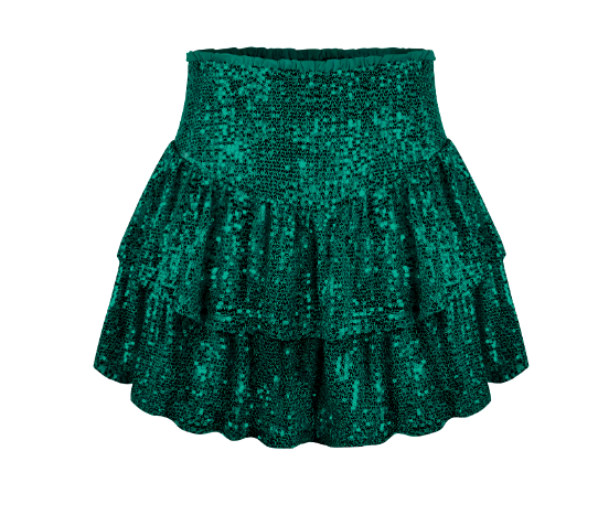 Sequin Tiered Ruffle Rara Skirt