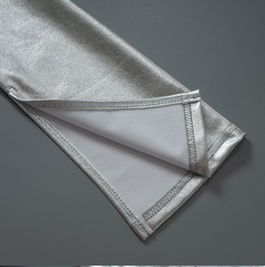 Silver Long Sleeve Crop Top & Skirt Set
