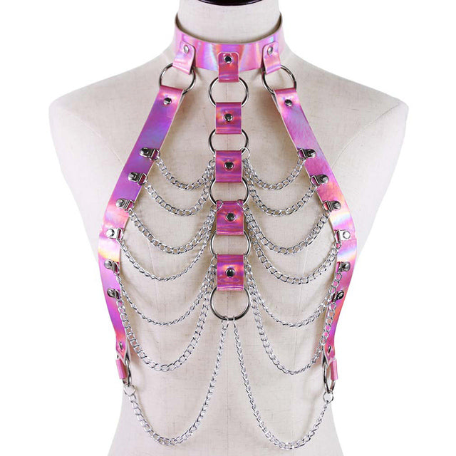 Pink Laser Harness & Skirt 2 Piece Set