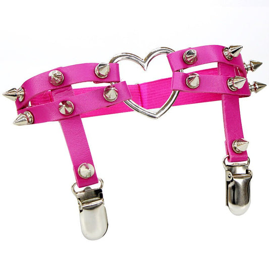 Love heart Studded Leg Harness