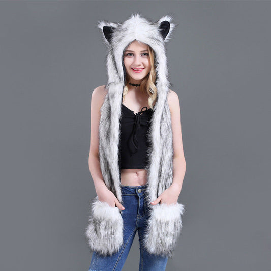 Faux Fur Animal Hood