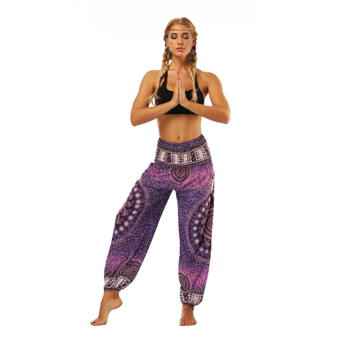 Purple Mandala Print Trousers