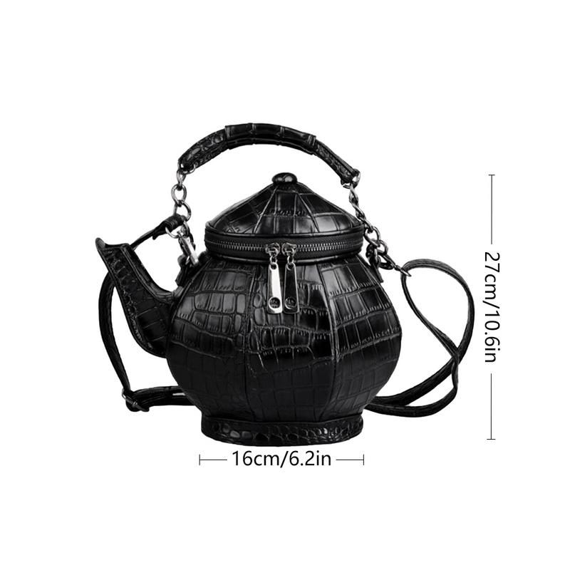 Black 3D Teapot Bag